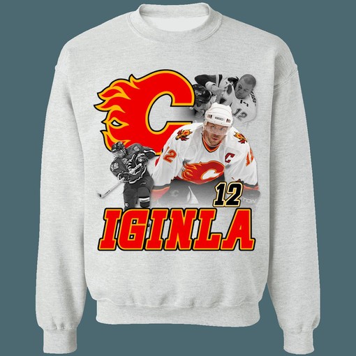 Jarome Iginla Vintage NHL Calgary Flames Hockey Sweatshirt Hoodie T-Shirt - Image 2
