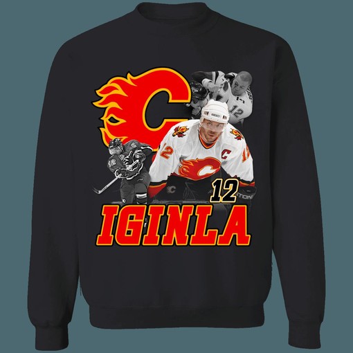Jarome Iginla Vintage NHL Calgary Flames Hockey Sweatshirt Hoodie T-Shirt - Image 3