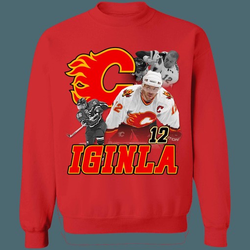 Jarome Iginla Vintage NHL Calgary Flames Hockey Sweatshirt Hoodie T-Shirt - Image 4