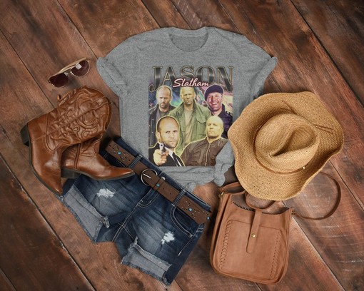 Jason Statham Vintage Tee, The Transporter Homage Shirt, Action Movie Fan Tees, Crank Retro Sweater - Image 3