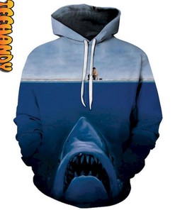 Jaws All Over Print 3D Hoodie Perfect for Shark Lovers with Unique Design
