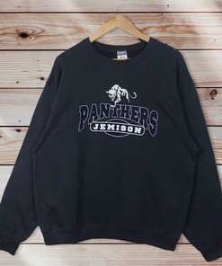 Jemison Panthers High School Team Vintage Style Crewneck Sweatshirt Pullover - 90s Football