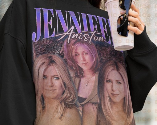 Jennifer Aniston Sweatshirt - Vintage Movie Shirts for Men with Retro Style featuring Friends Cast - Image 4