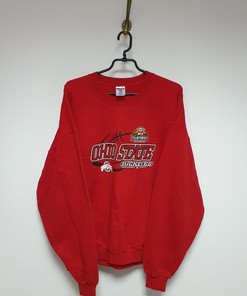 Jerzees Ohio State Buckeyes NCAA Red Pullover Sweatshirt with Full Size Gifts for NCAA Fans