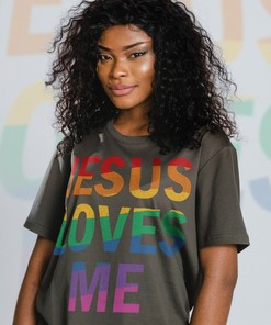 Jesus Loves All Shirt - Movie Shirts for Women for PRIDE Months with Love Symbol