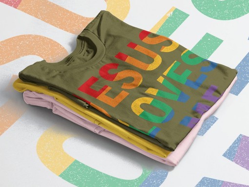 Jesus Loves All Shirt - Movie Shirts for Women for PRIDE Months with Love Symbol - Image 4