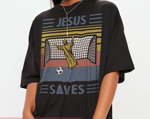 Jesus Saves - Vintage Religion Gift Tee for Men - Image 2