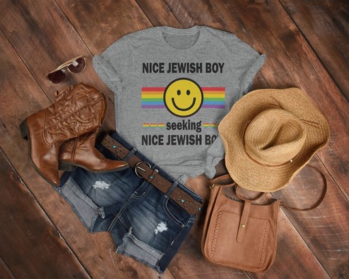 Jewish Boys Pride Shirt - Movie Shirts for Men with Human's Right, Funny LGBT T-Shirt and Pride Rainbow Love Symbol - Image 3