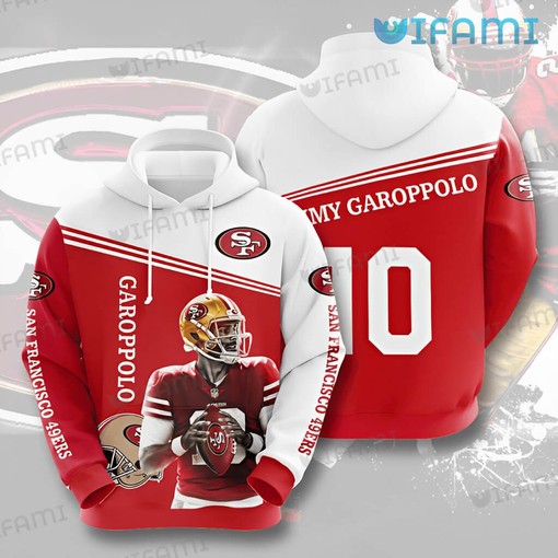 Jimmy Garoppolo 3D Hoodie - White and Red San Francisco 49ers Edition