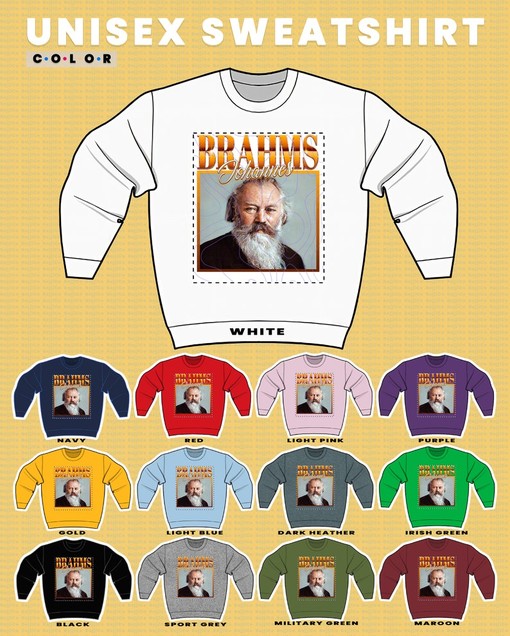 Johannes Brahms Classical Music Sweatshirt with German Composer Design - Image 3