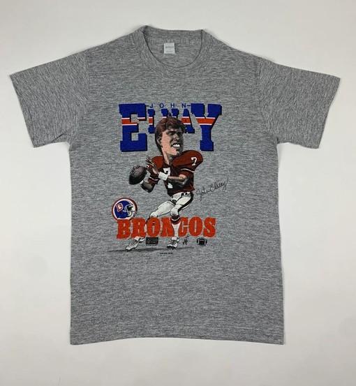 John Elway Denver Broncos Vintage Style 80s Caricature Sweatshirt T-shirt - Ideal Gift for Fans - Sport Shirts Unisex