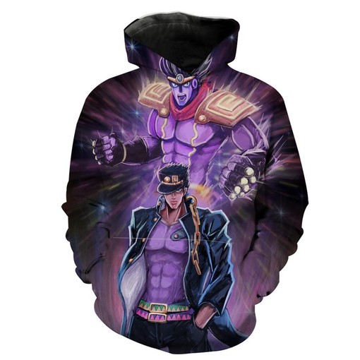 Jojo's Bizarre Adventure Star Platinum 3D Hoodie - Men's All Over Print Zip Up Hoodies