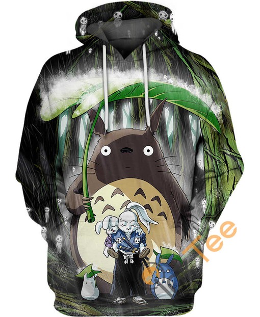 Jotaro Kujo and Totoro All Over Print Hoodie in 3D - Great for Fans of Jojo's Bizarre Adventure
