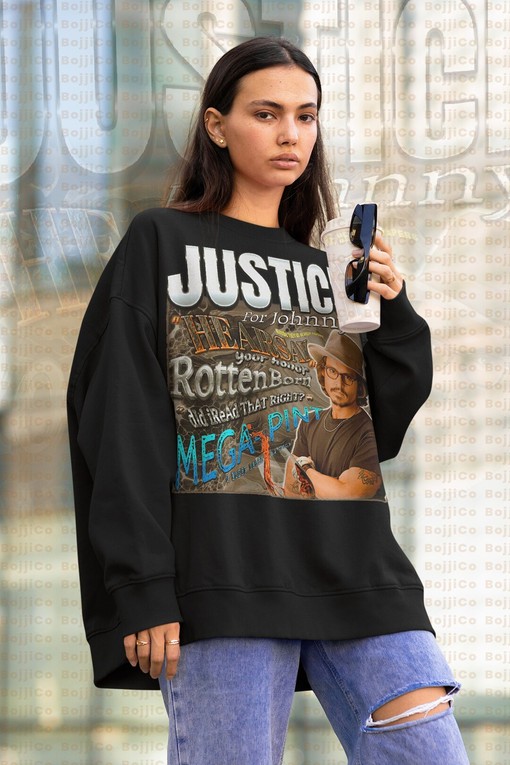 Justice for Johnny Depp Longsleeve, Supporting RottenBorn Lawyer Gift