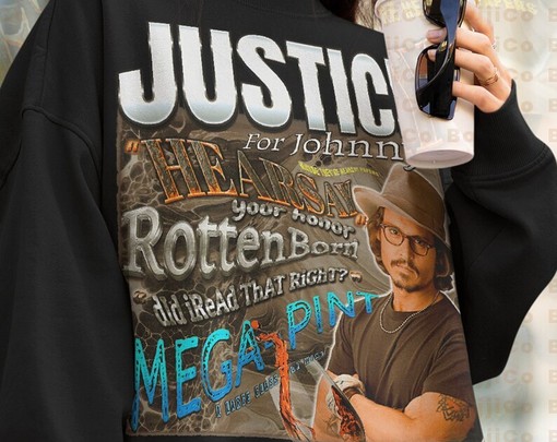 Justice for Johnny Depp Longsleeve, Supporting RottenBorn Lawyer Gift - Image 4
