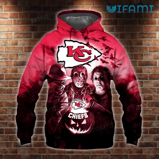 KC Chiefs Halloween Hoodie with Michael Jason and Freddy Design