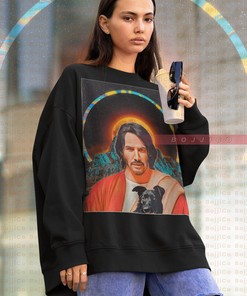 KEANU REEVES God Sweatshirt, Homage Sweater, Retro Cyberpunk Movie Tee, Movie Shirts for Men