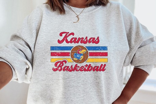 Kansas Basketball Jayhawk Crewneck Sweatshirt with Mens Sport Shirts, Represent Your Team