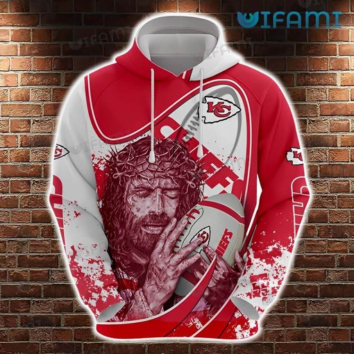 Kansas City Chiefs 3D Hoodie with Death Holding Glass Logo and All Over Print Design for Fans