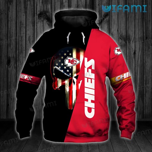 Kansas City Chiefs All-Over Print 3D Skull Pumpkin Halloween Hoodie