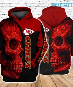Kansas City Chiefs All-Over Print Hoodie with Tribal Skull Logo Gift