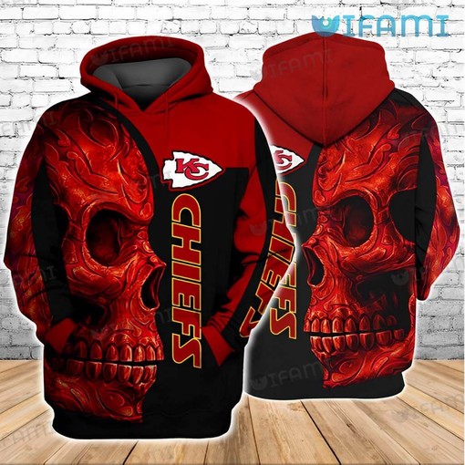 Kansas City Chiefs All-Over Print Hoodie with Tribal Skull Logo Gift