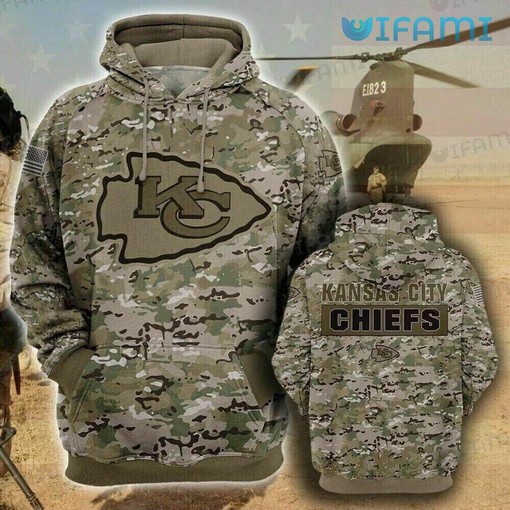 Kansas City Chiefs Camouflage All Over Print 3D Hoodie: Perfect for Hunting Season