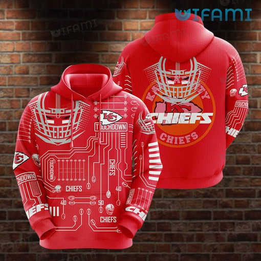 Kansas City Chiefs Field Football Helmet Sketch 3D Hoodie for Fans: Show Your Team Spirit!