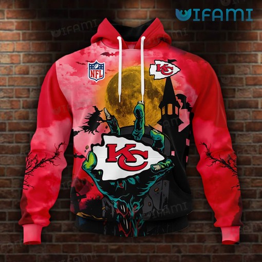 Kansas City Chiefs Halloween Hoodie with Hand Hold Logo - Perfect Gift for Fans