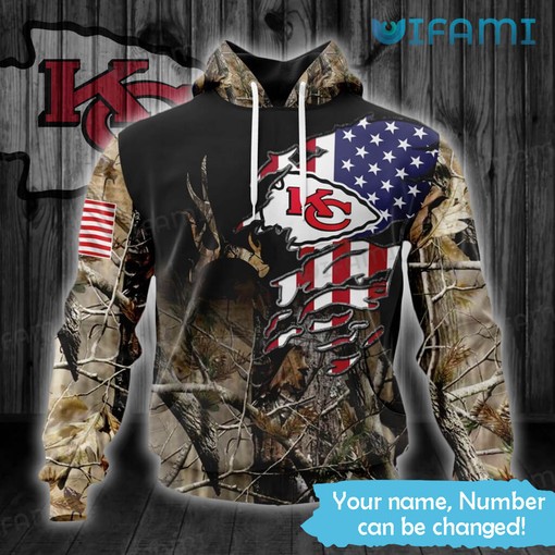 Kansas City Chiefs Hoodie 3D Christmas Reindeer Tribal Ethnic Pattern with All Over Print Design