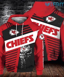 Kansas City Chiefs KC Punisher Skull All-Over Print 3D Hoodie for Men