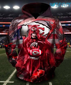 Kansas City Hoodie 3D with The Death Holding Football: A Unique Fan Choice