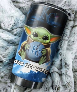 Kansas City Royals Baby Yoda and Star Wars Fans MLB Tumbler with Logo and Personalized Engraving