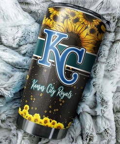 Kansas City Royals Beautiful Sunflower Design Personalized Tumbler - Sports Tumbler 20oz