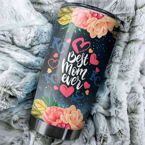 Kansas City Royals Best Mom Ever Flower Edition Personalized Tumbler - Sports Tumbler 20oz