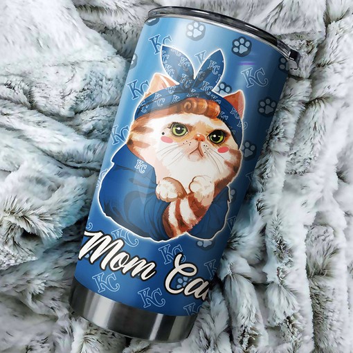 Kansas City Royals Feline Lovers Cat Mom MLB Tumbler with an MLB Logo