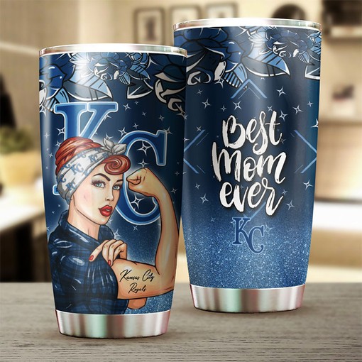 Kansas City Royals MLB Tumbler - The Strongest Best Mom Ever Gift for Baseball-loving Moms with Custom MLB Logo