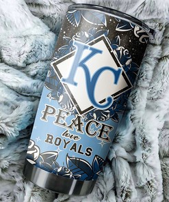Kansas City Royals MLB Tumbler with Catchy Peace Love Design for Baseball Fans