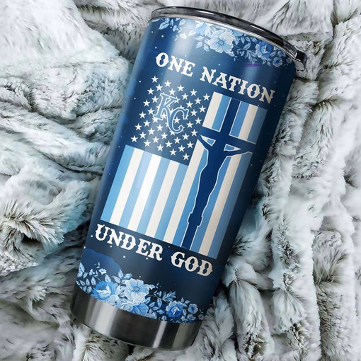Kansas City Royals MLB Tumbler with Patriotic One Nation Under God Design and Iconic MLB Logo
