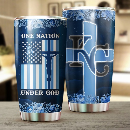 Kansas City Royals MLB Tumbler with Patriotic One Nation Under God Design and Iconic MLB Logo - Image 2