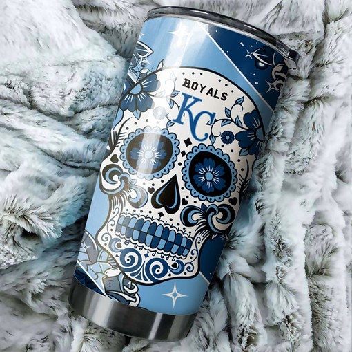 Kansas City Royals Skull MLB Tumbler with Personalized Engraving and Unique Design - Image 2
