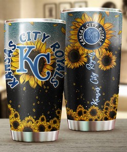 Kansas City Royals Sunflower Design Personalized Tumbler - Sports Tumbler 20oz