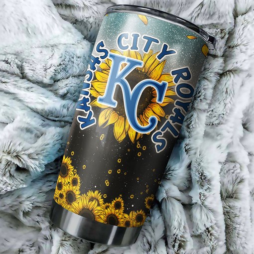 Kansas City Royals Sunflower Design Personalized Tumbler - Sports Tumbler 20oz - Image 2