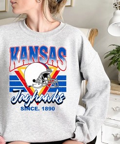 Kansas Crewneck Sweatshirt, Great Vintage Kansas Football Sweatshirt for Fans