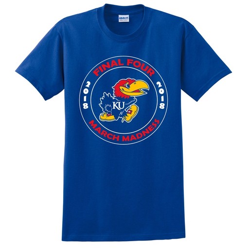 Kansas Jayhawks 2018 NCAA Championship Tournament Final Four Rock Chalk T-Shirt