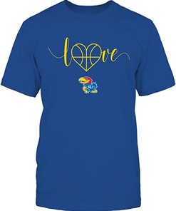 Kansas Jayhawks Basketball Heart Love Shirt - NCAA Shirts for Men and Women