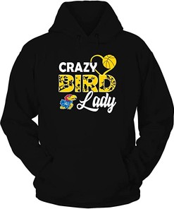 Kansas Jayhawks Crazy Bird Lady BA Basketball Hoodie - NCAA College Shirts