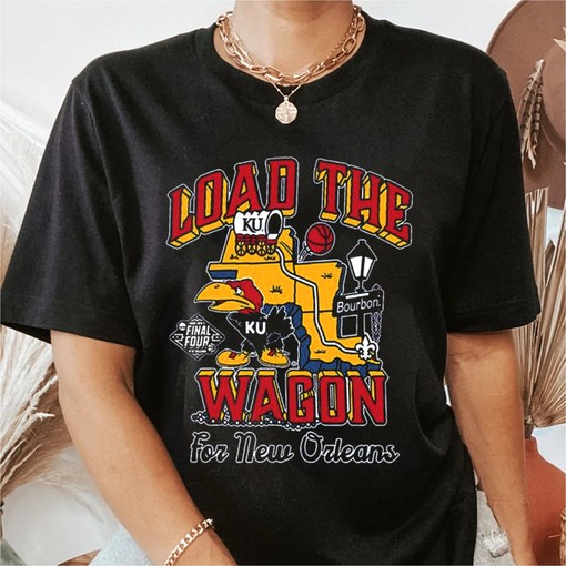 Kansas Jayhawks Load The Wagon For New Orleans 2022 Shirt - NCAA College Shirts - Image 2