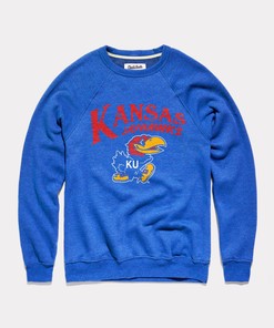 Kansas Jayhawks Pennant Crewneck Sweatshirt - NCAA Shirts for Fans