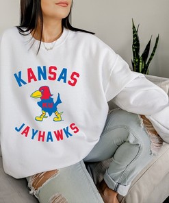 Kansas Jayhawks Retro Print Graphic Sweatshirt, Women's Kansas Sweatshirt NCAA Shirts for Men
